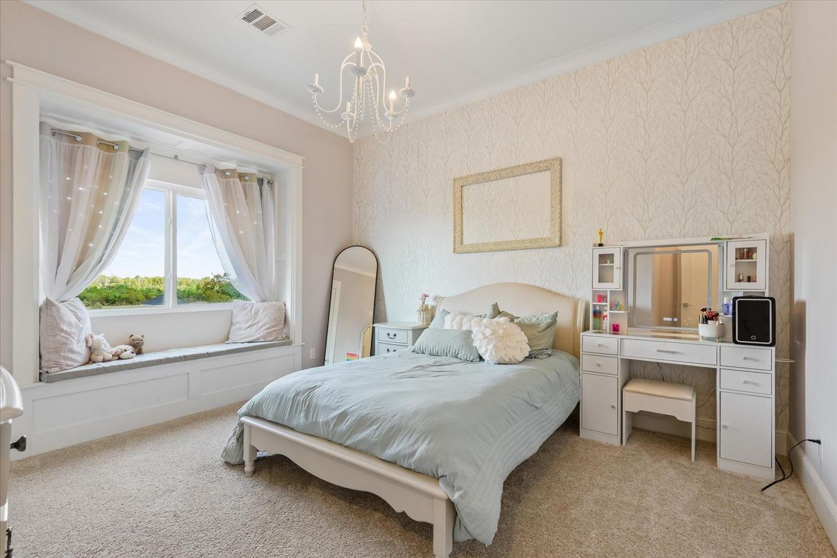 Bedroom, Chandelier, Interior