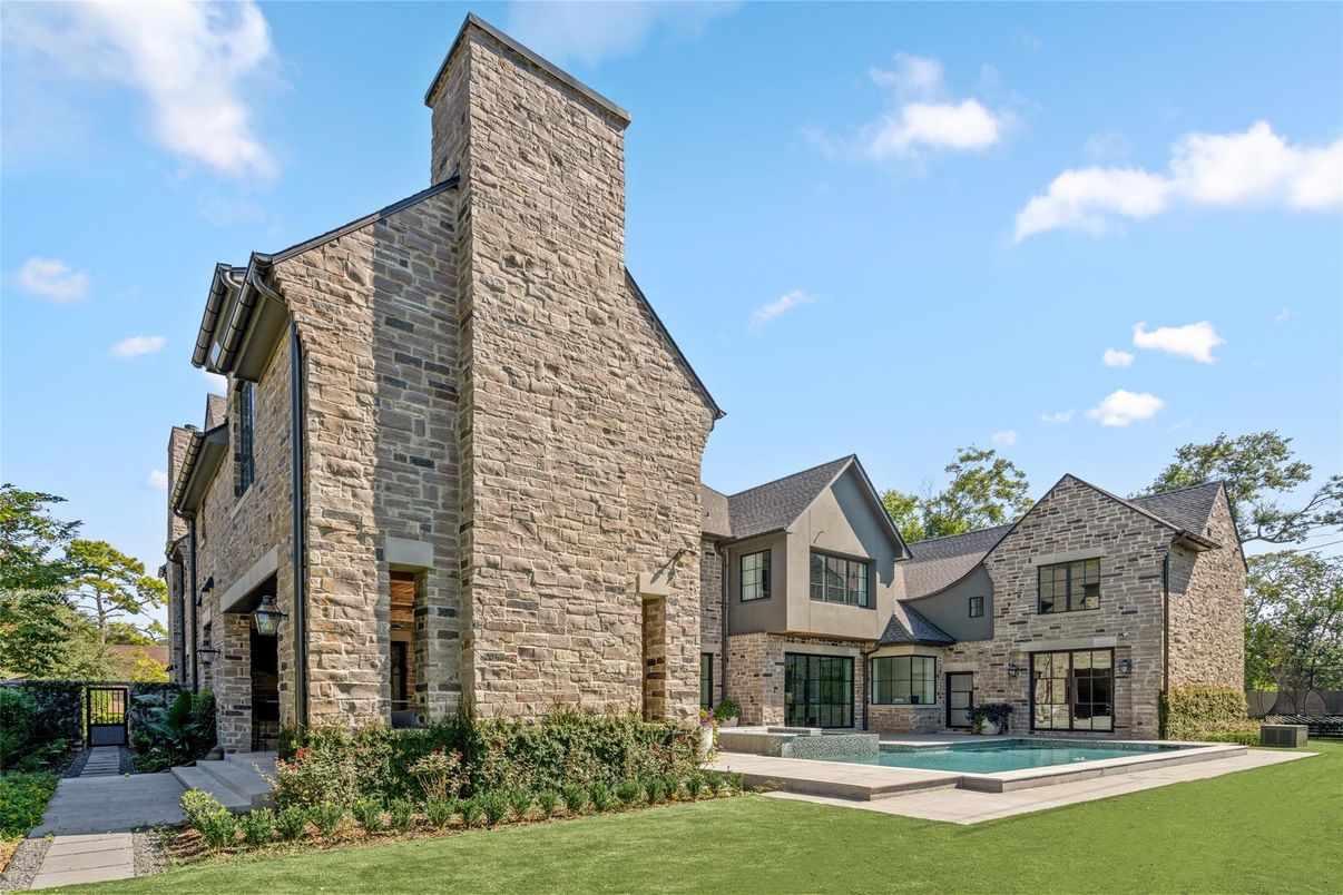 Backyard, Exterior, Facade, Pool, Tudor Revival
