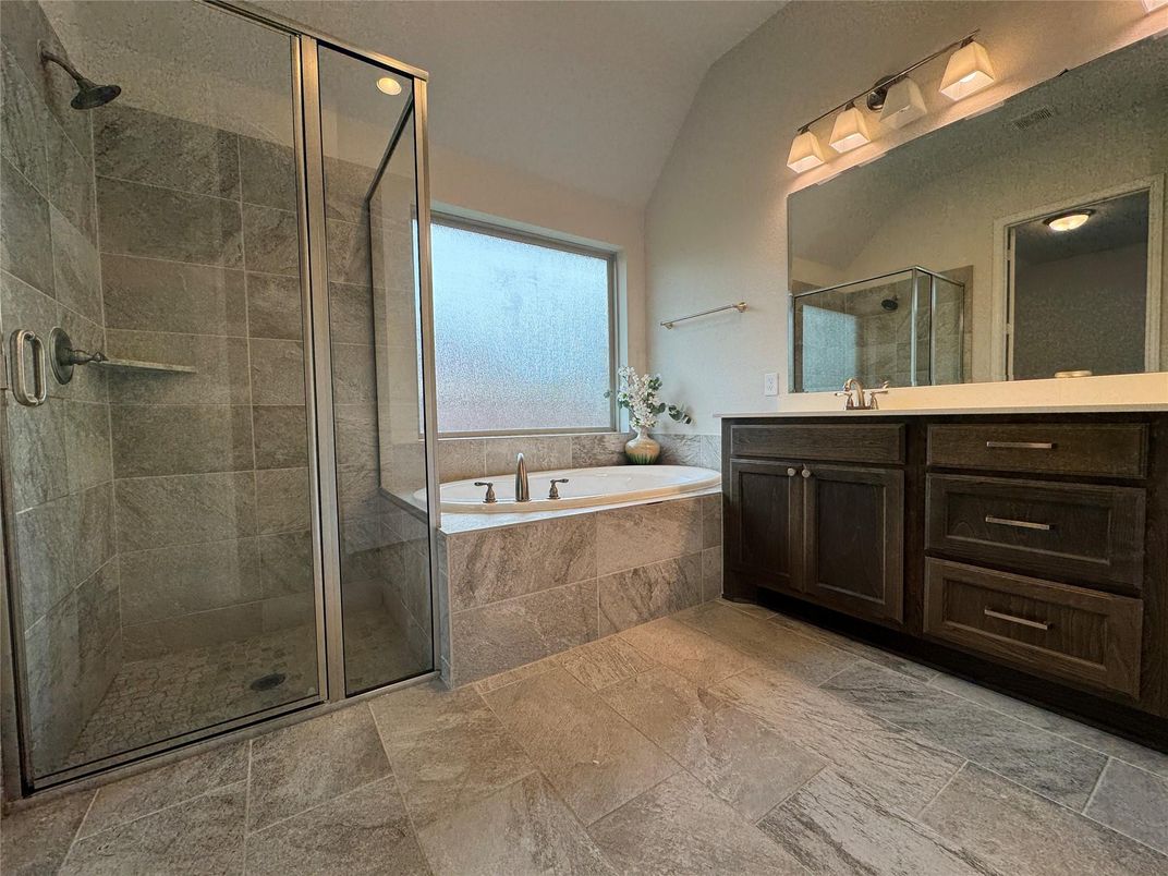Bathroom, Dual Sink Vanities, Glass Shower, Interior