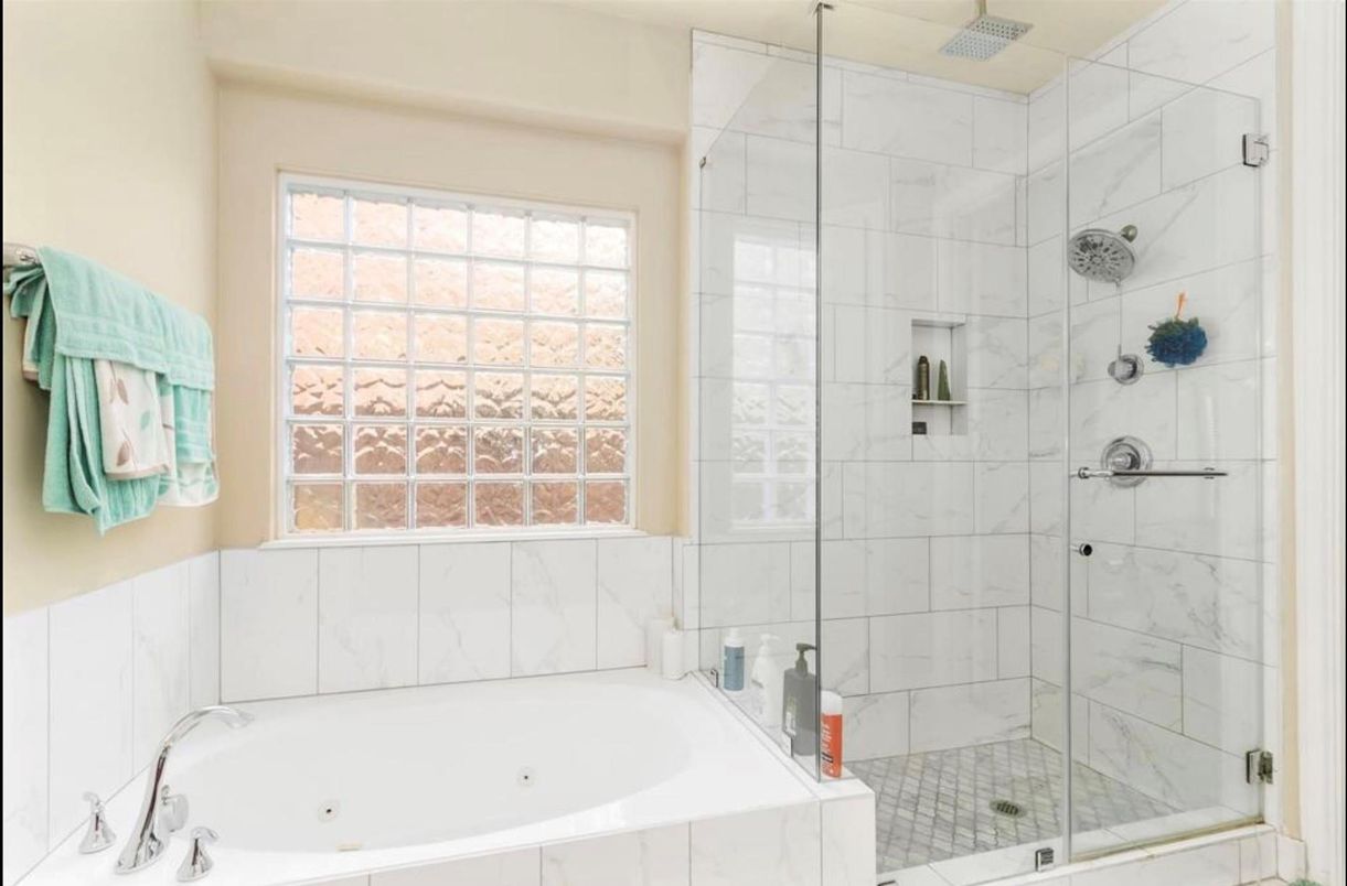 Bathroom, Glass Shower, Interior, Marble Walls