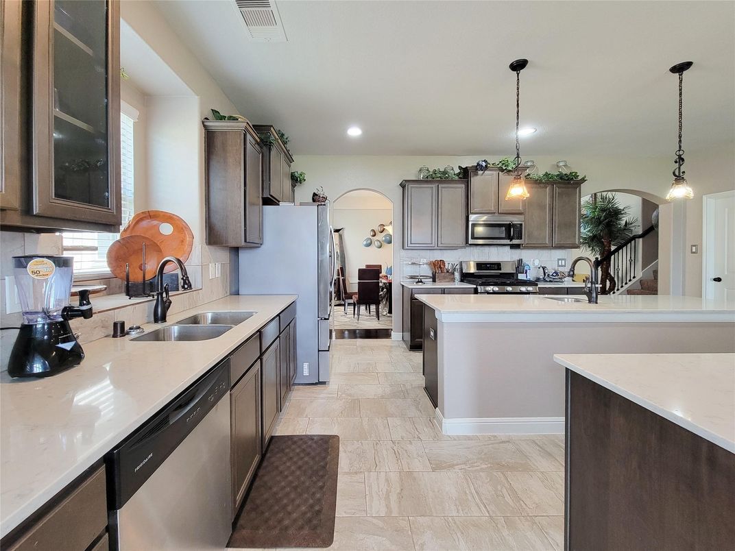 Interior, Kitchen, Pendant Lights, Recessed Lighting, Stainless Steel Appliances