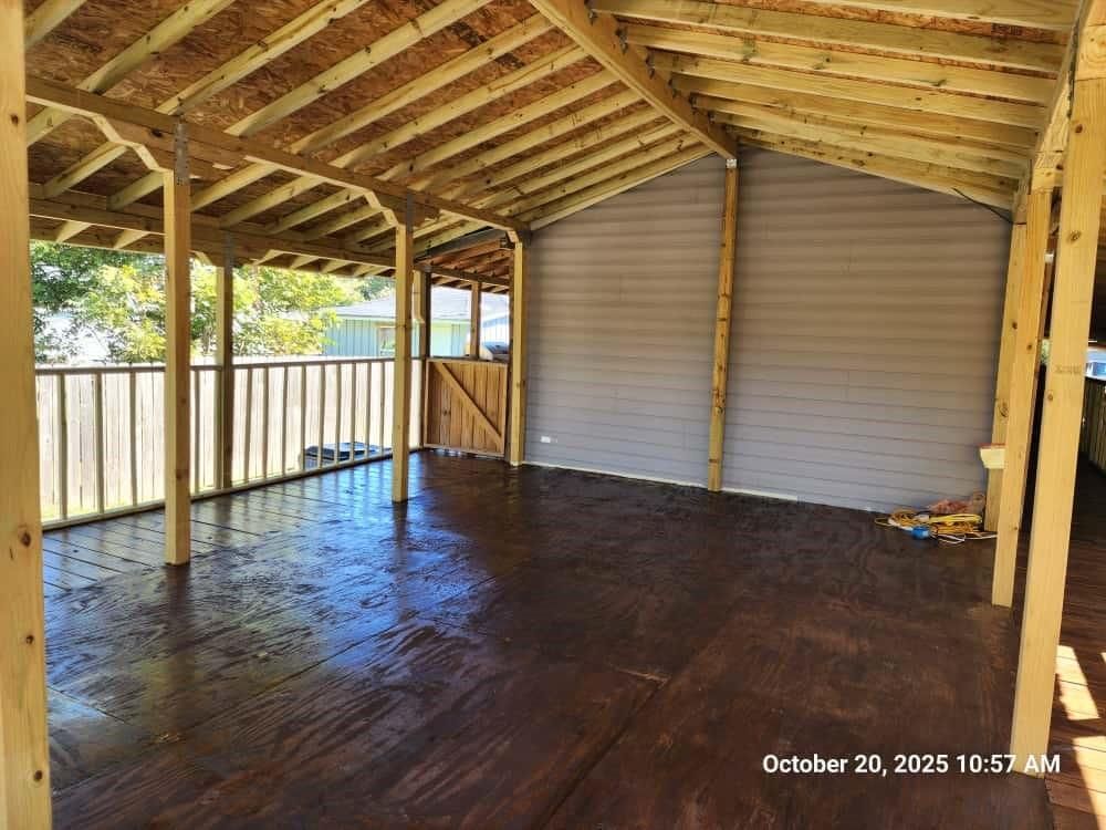 Empty room, Interior, Wooden Beams, Wooden Ceilings, Wood Texture Flooring