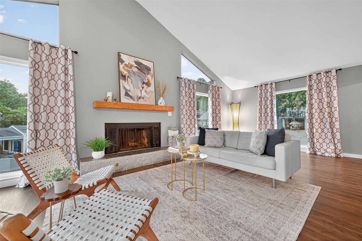 Fireplace, Interior, Living room, Wood Texture Flooring