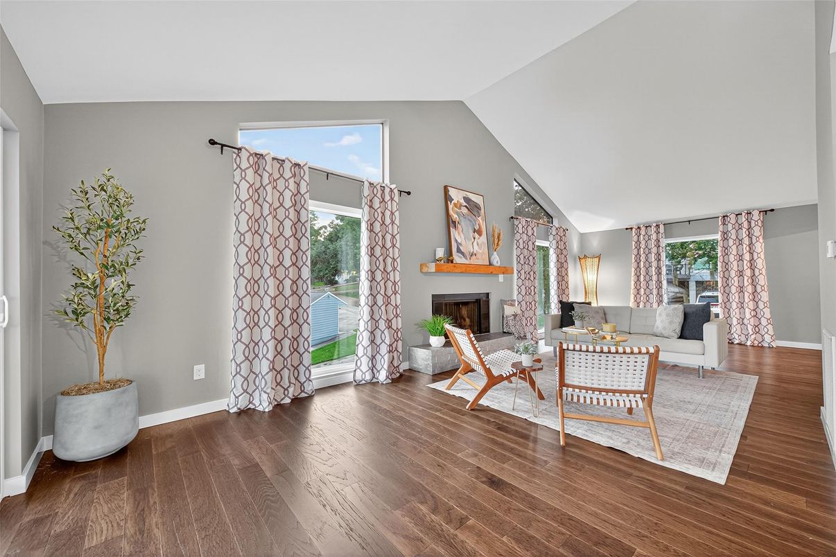 Fireplace, Interior, Living room, Wood Texture Flooring