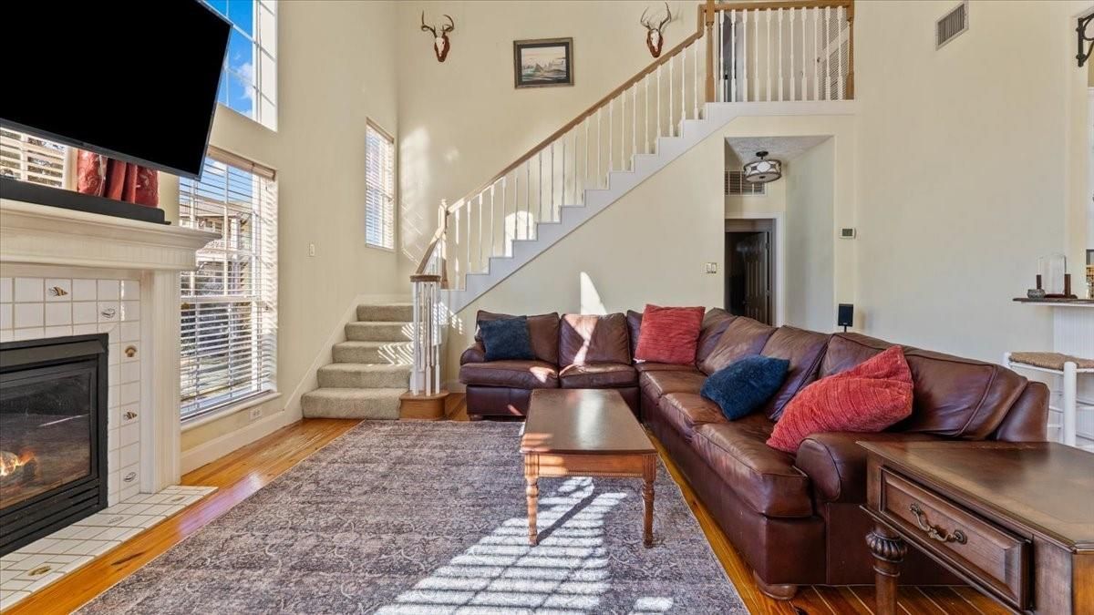 Fireplace, Interior, Living room, Wood Texture Flooring