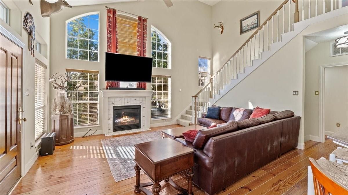Fireplace, Interior, Living room, Wood Texture Flooring