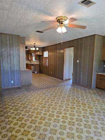 Chandelier, Empty room, Interior, Kitchen, Wooden Walls