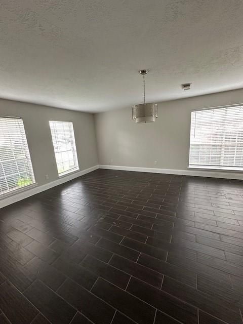 Empty room, Interior, Pendant Lights, Wood Texture Flooring