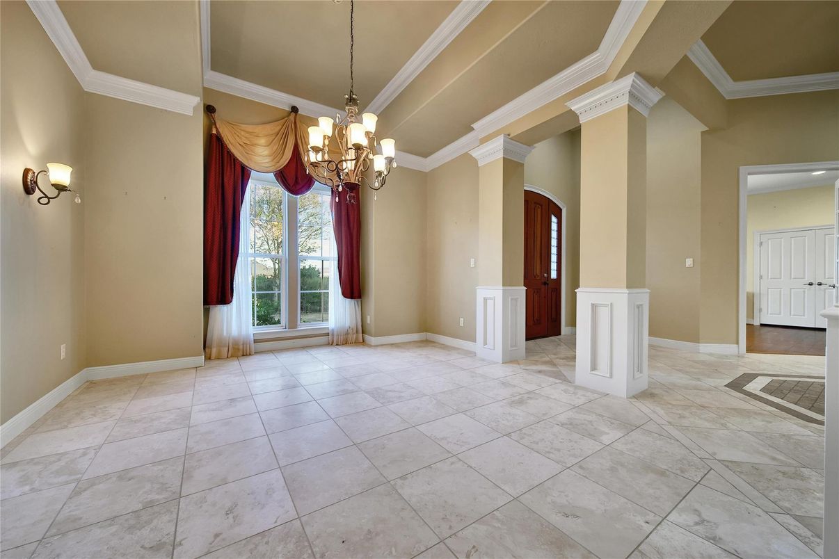 Chandelier, Empty room, Interior