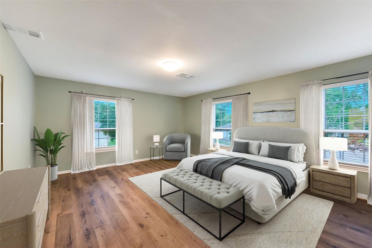 Bedroom, Interior, Wood Texture Flooring
