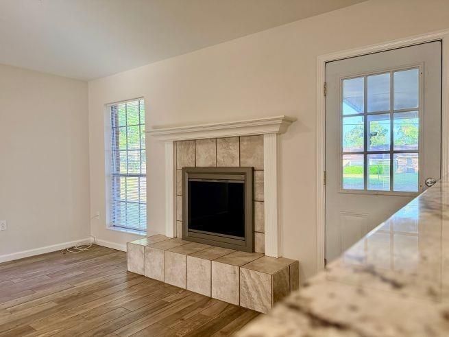 Fireplace, Interior, Wood Texture Flooring