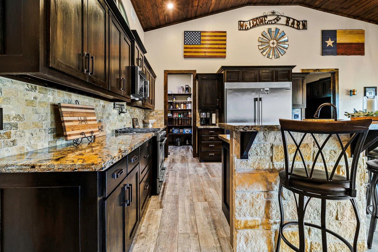 Interior, Kitchen, Recessed Lighting, Wood Texture Flooring