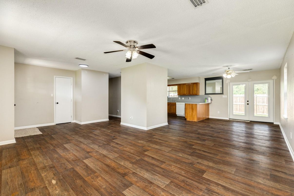 Empty room, Interior, Kitchen, Wood Texture Flooring