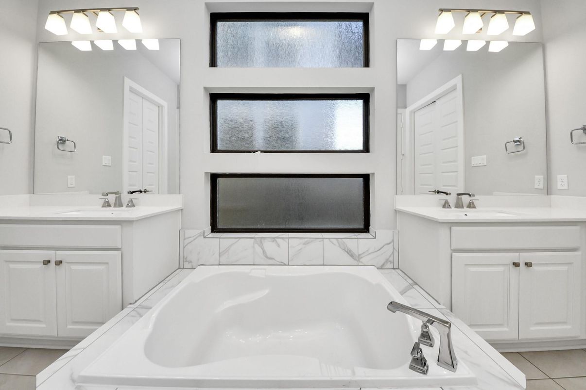 Bathroom, Dual Sink Vanities, Interior, Marble Walls