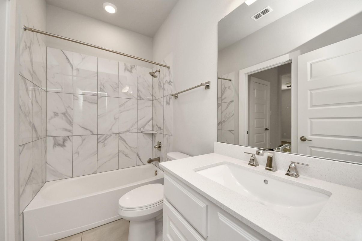 Bathroom, Interior, Marble Walls, Recessed Lighting