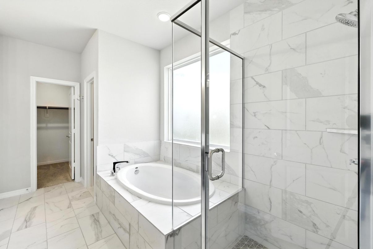 Bathroom, Glass Shower, Interior, Marble, Marble Walls, Recessed Lighting
