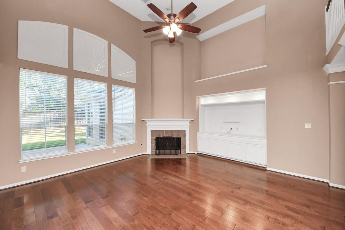 Empty room, Fireplace, Interior, Wood Texture Flooring