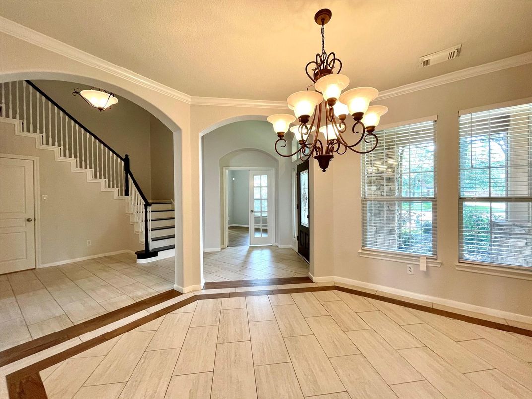 Chandelier, Interior, Wood Texture Flooring