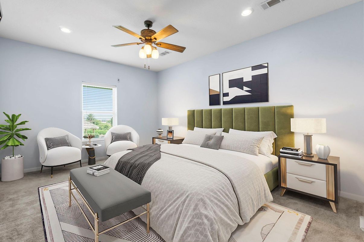 Bedroom, Interior, Recessed Lighting