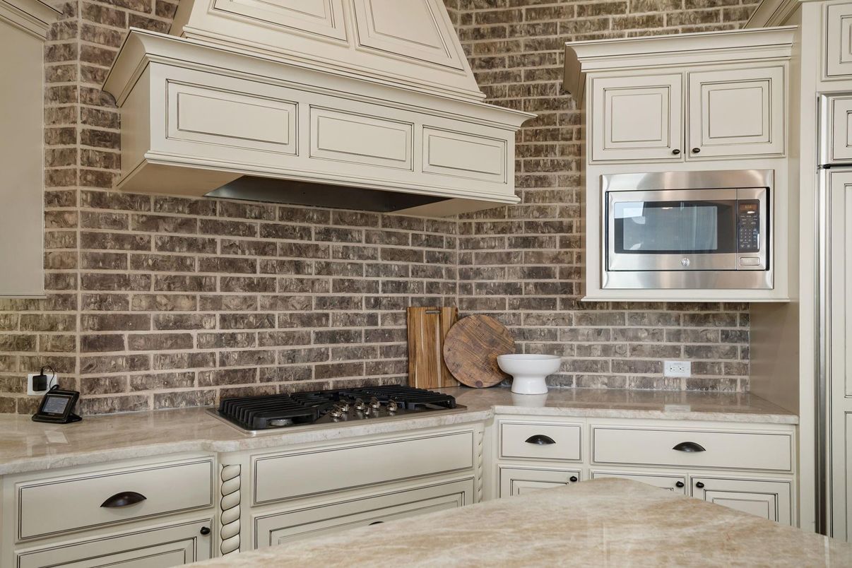 Interior, Kitchen, Stainless Steel Appliances, Stone Walls