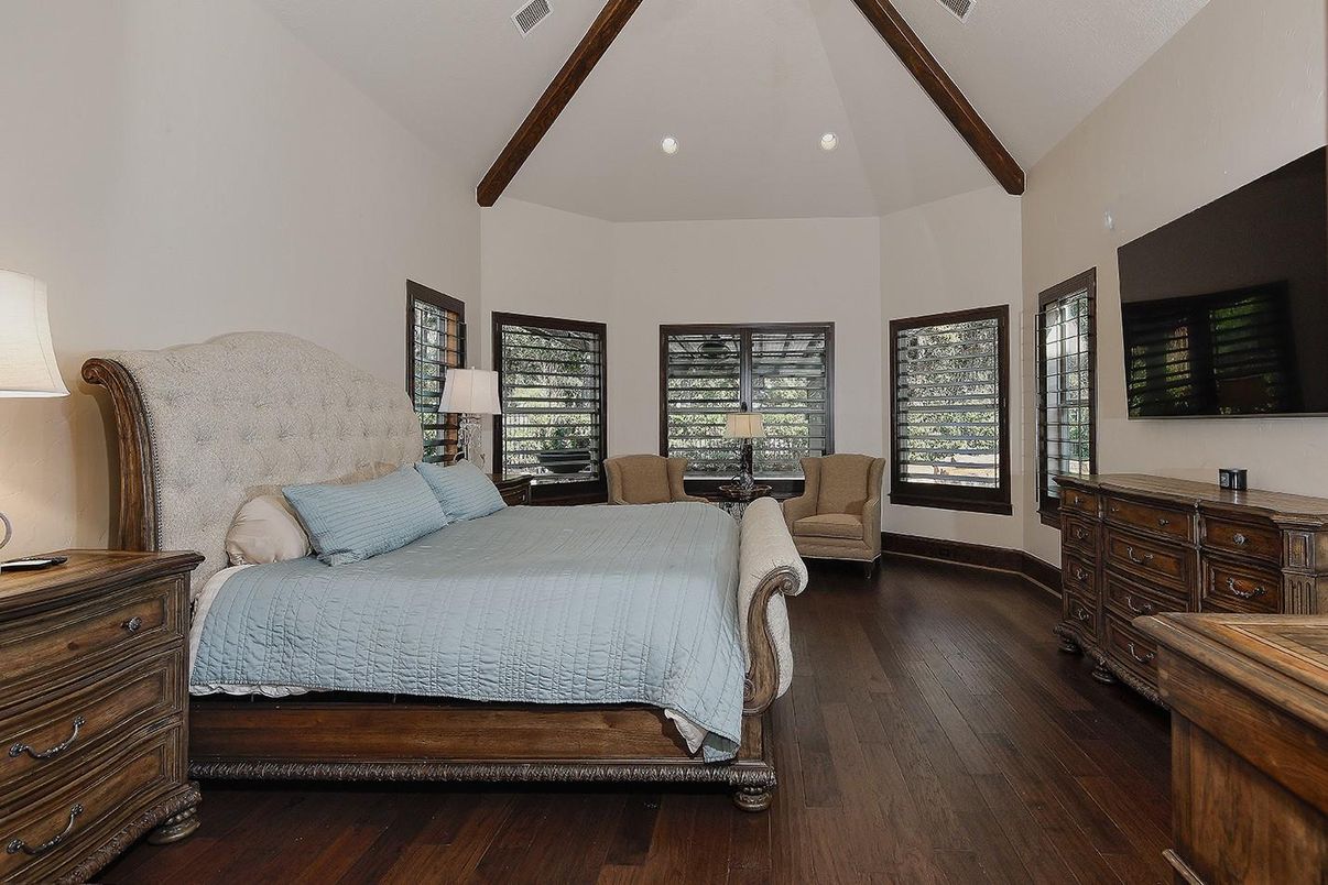 Bedroom, Interior, Wooden Beams, Wood Texture Flooring