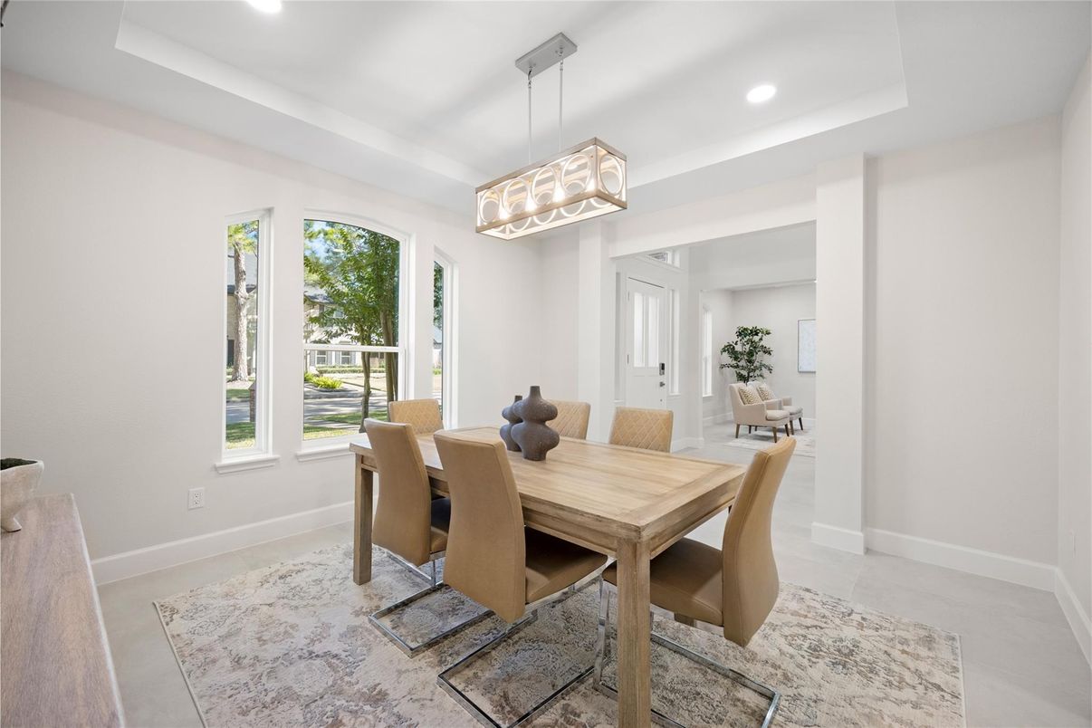 Dining room, Interior, Pendant Lights, Recessed Lighting
