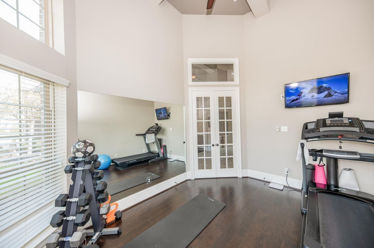 Fitness Equipment, Interior, Wood Texture Flooring