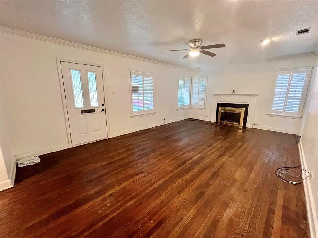 Empty room, Fireplace, Interior, Wood Texture Flooring