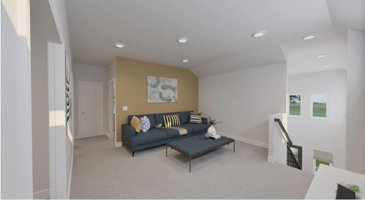 Interior, Living room, Recessed Lighting