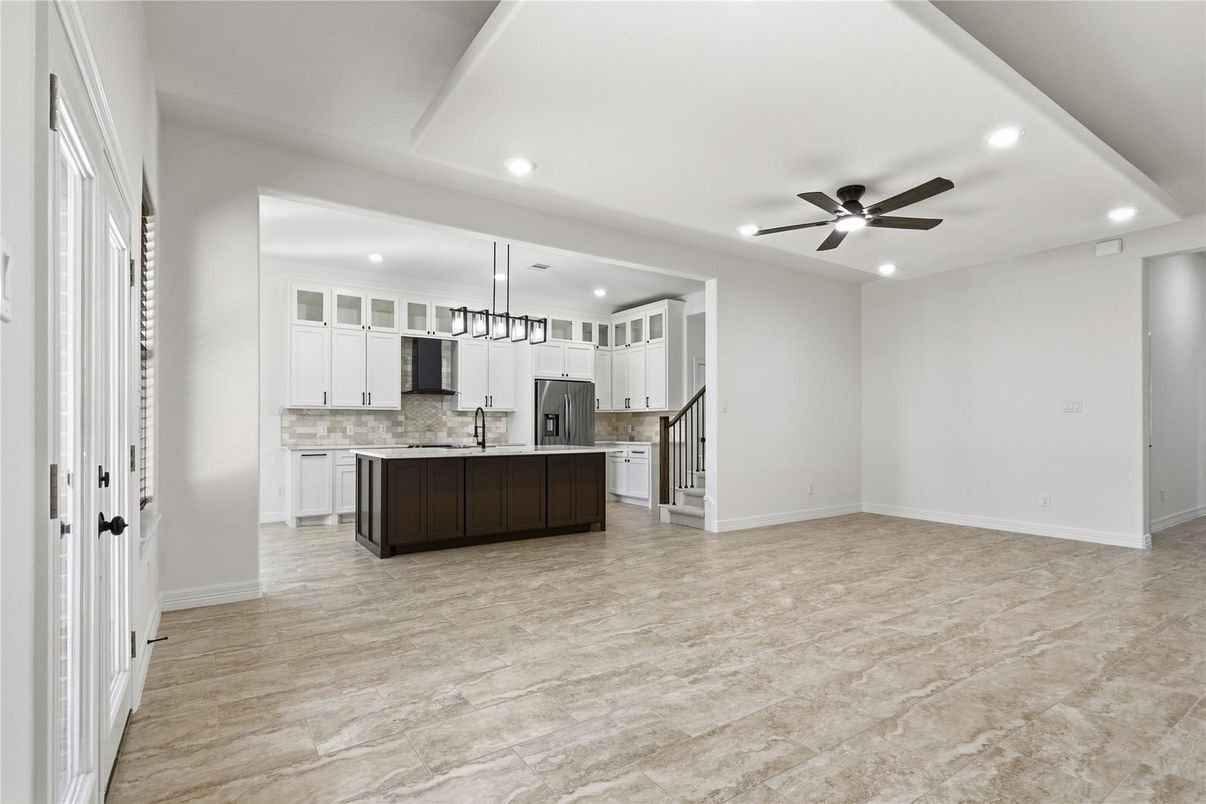 Interior, Kitchen, Pendant Lights, Recessed Lighting, Stainless Steel Appliances