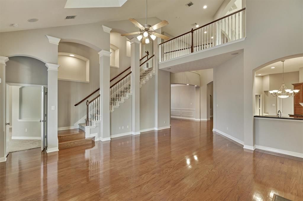 Chandelier, Interior, Recessed Lighting, Wood Texture Flooring