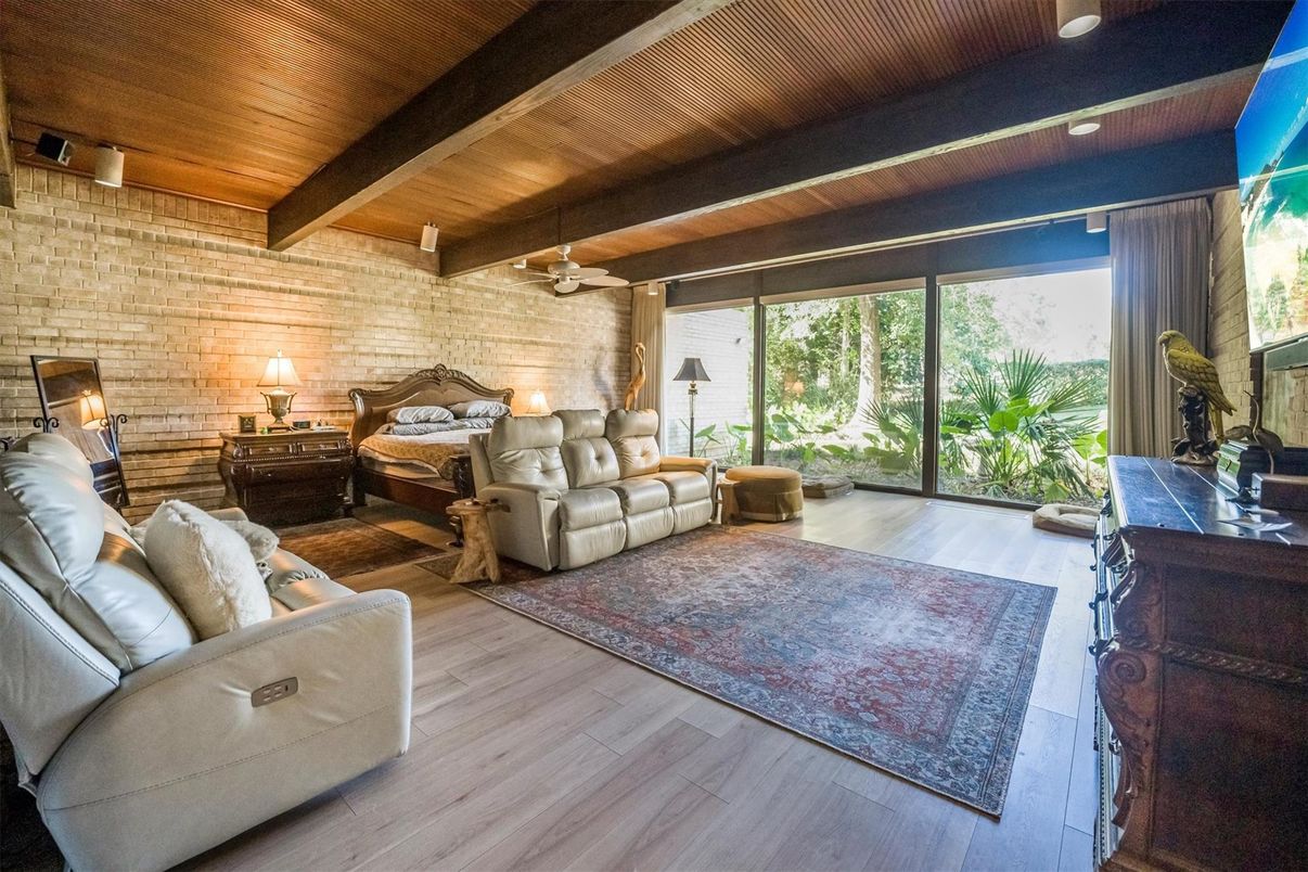 Bedroom, Interior, Stone Walls, Wooden Beams, Wooden Ceilings, Wood Texture Flooring