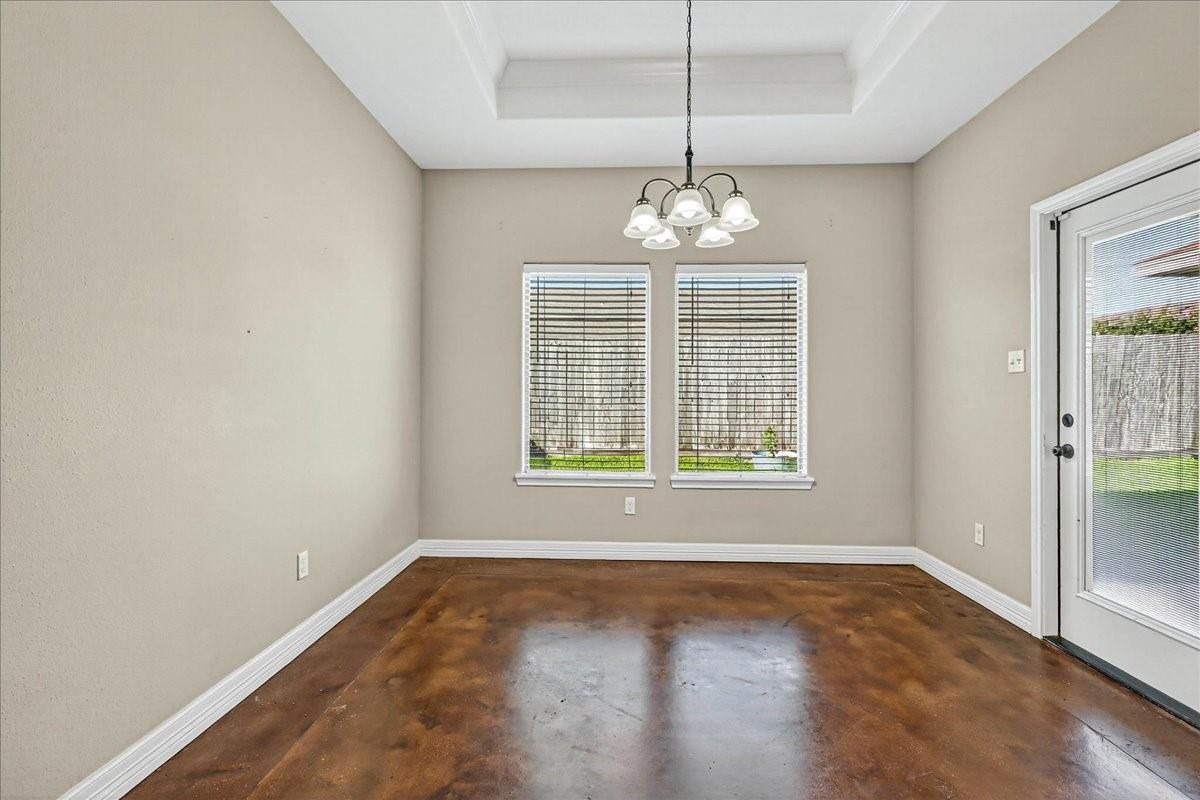 Chandelier, Empty room, Interior, Pendant Lights, Wood Texture Flooring