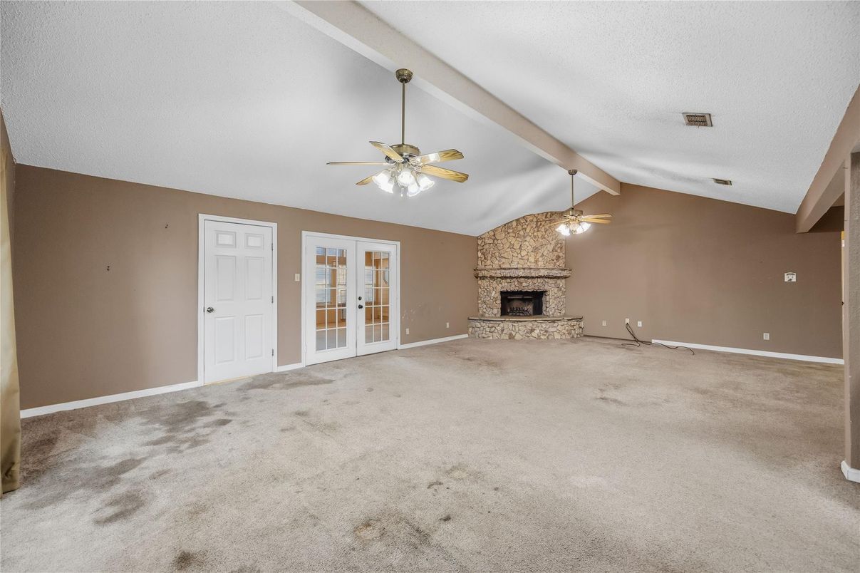 Empty room, Fireplace, Interior, Stone Walls