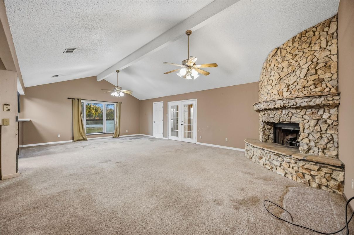 Empty room, Fireplace, Interior, Stone Walls