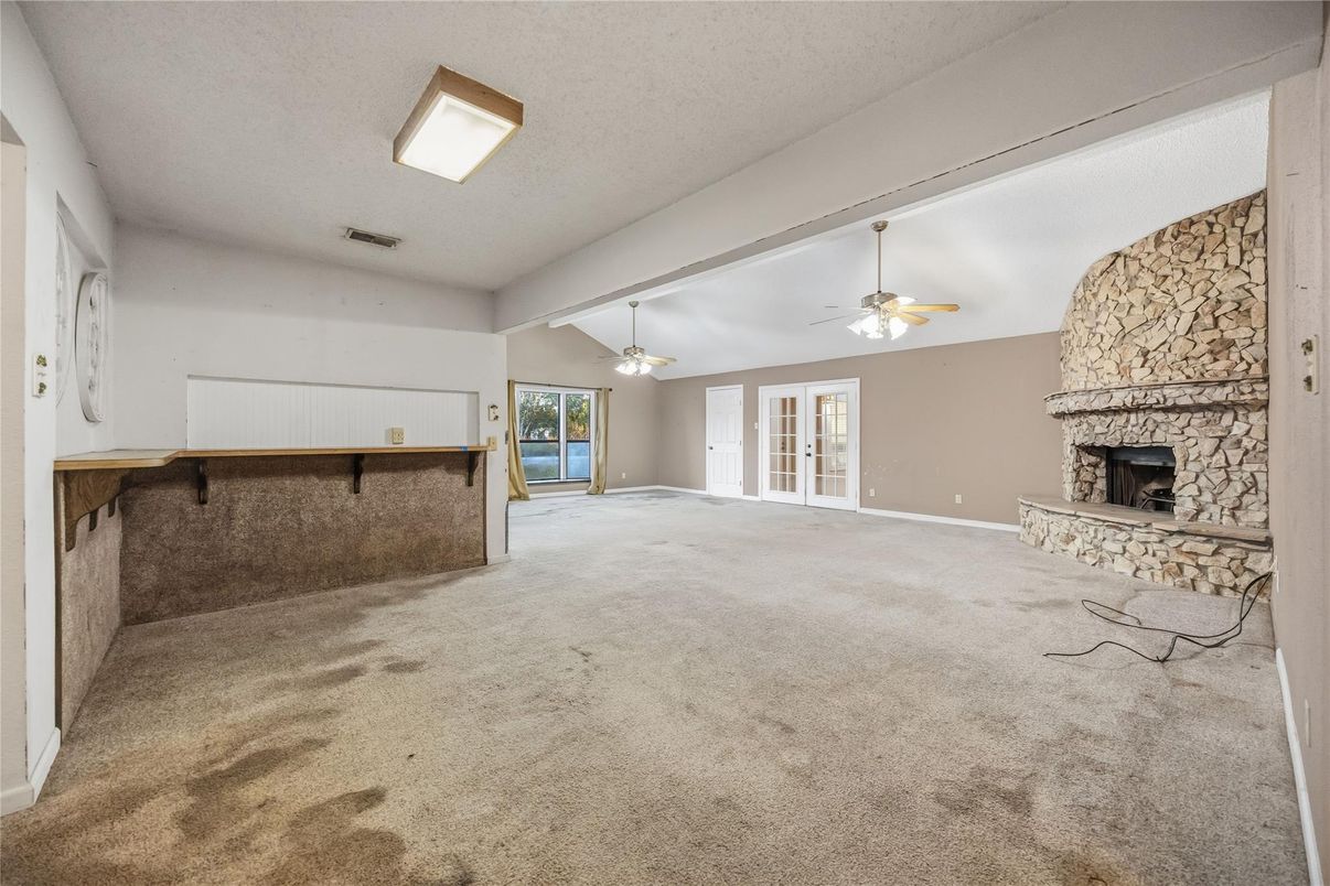 Empty room, Fireplace, Interior, Stone Walls