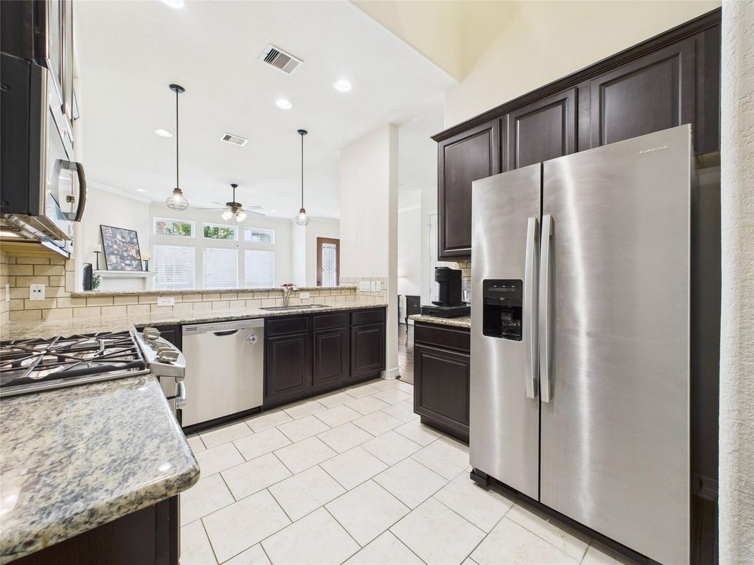 Interior, Kitchen, Pendant Lights, Recessed Lighting, Stainless Steel Appliances