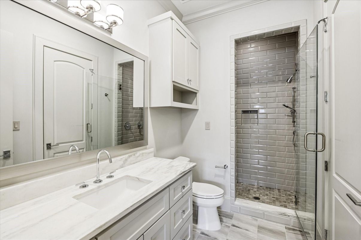 Bathroom, Glass Shower, Interior, Marble