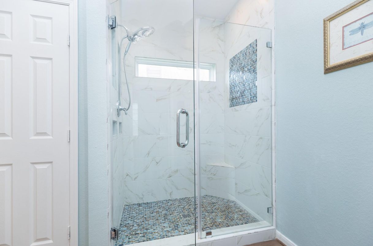 Bathroom, Glass Shower, Interior, Marble Walls