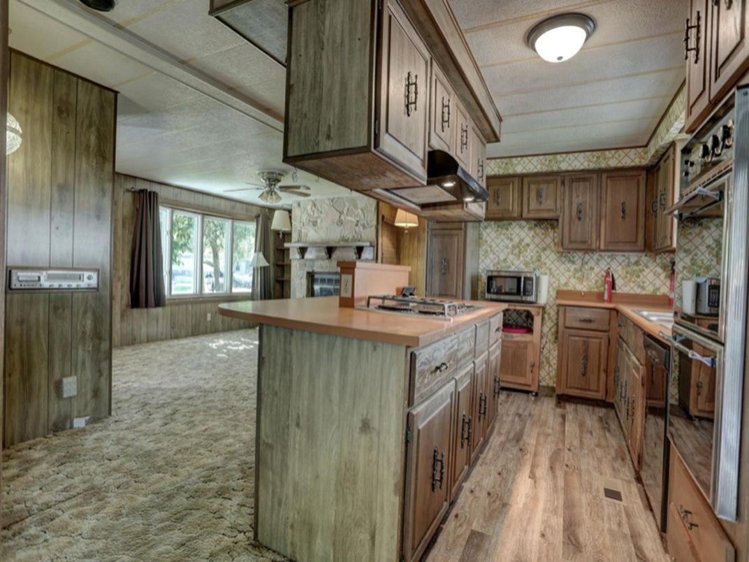 Interior, Kitchen, Wood Texture Flooring