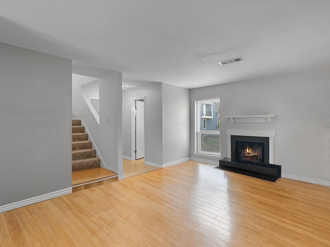 Empty room, Fireplace, Interior, Wood Texture Flooring