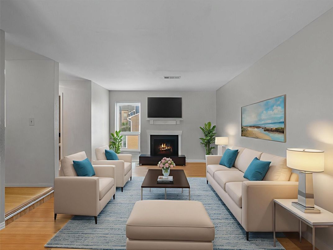 Fireplace, Interior, Living room, Wood Texture Flooring