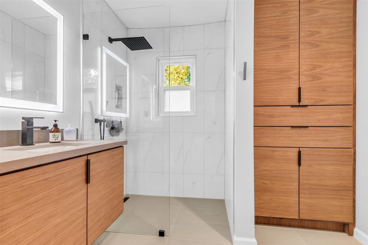 Bathroom, Glass Shower, Interior, Marble Walls