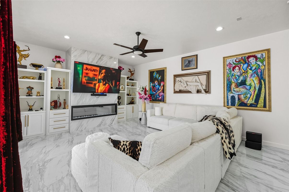 Interior, Living room, Marble, Recessed Lighting