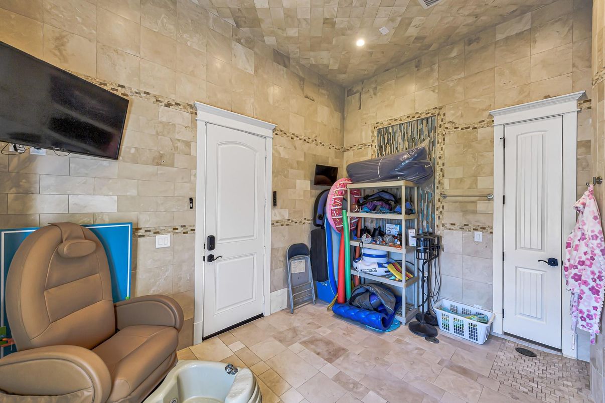 Interior, Recessed Lighting, Stone Walls