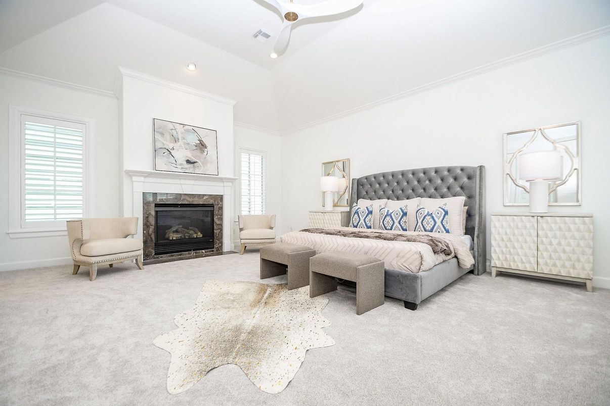 Bedroom, Fireplace, Interior, Recessed Lighting