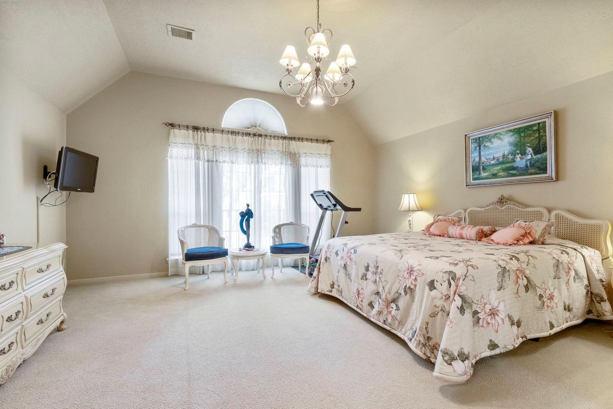 Bedroom, Chandelier, Interior