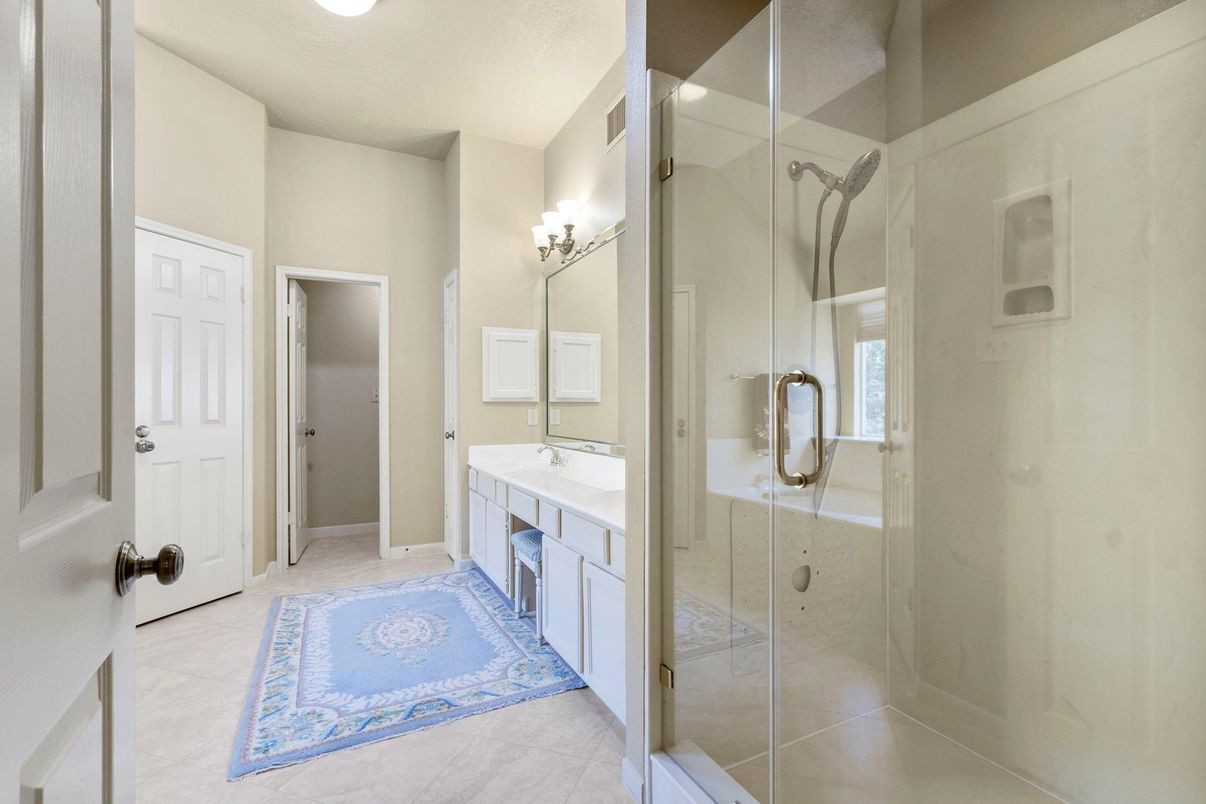 Bathroom, Dual Sink Vanities, Glass Shower, Interior
