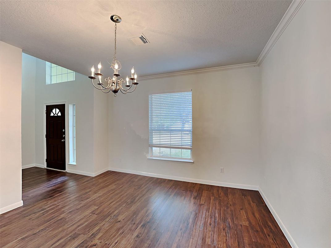 Chandelier, Empty room, Interior, Wood Texture Flooring
