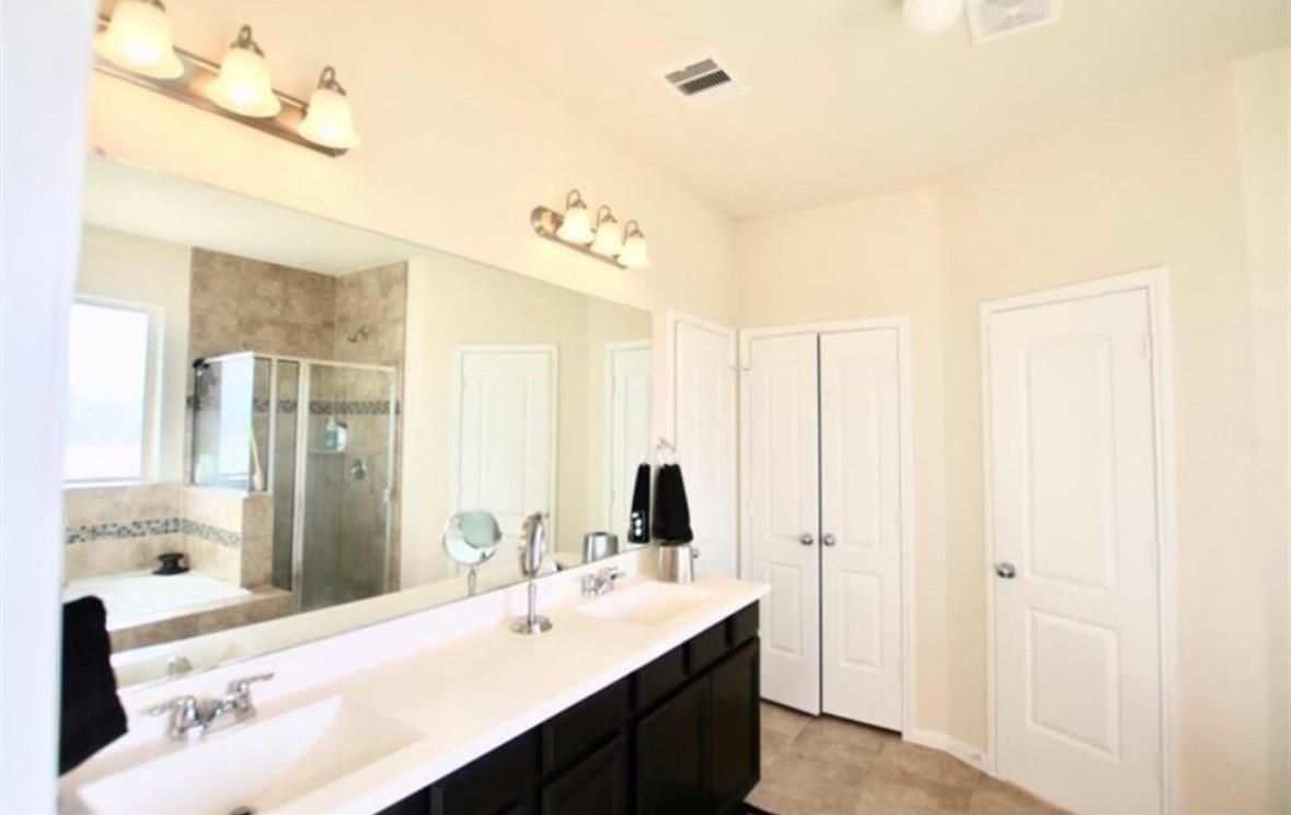Bathroom, Dual Sink Vanities, Glass Shower, Interior